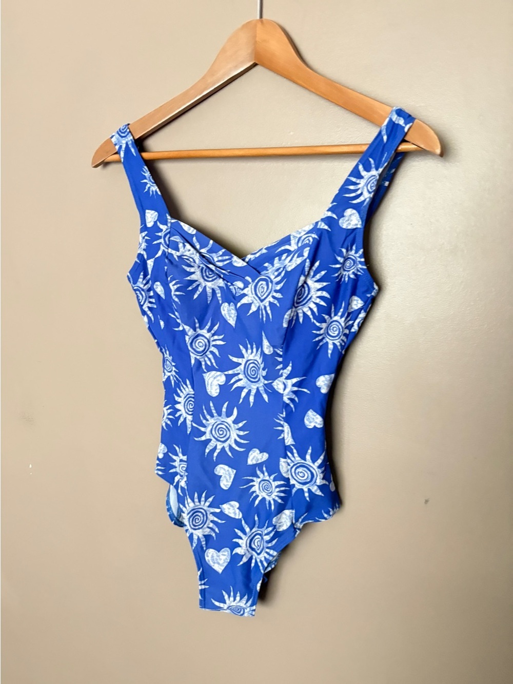 vintage Casual Club whimsical celestial swimsuit one piece vacation summer sz 10